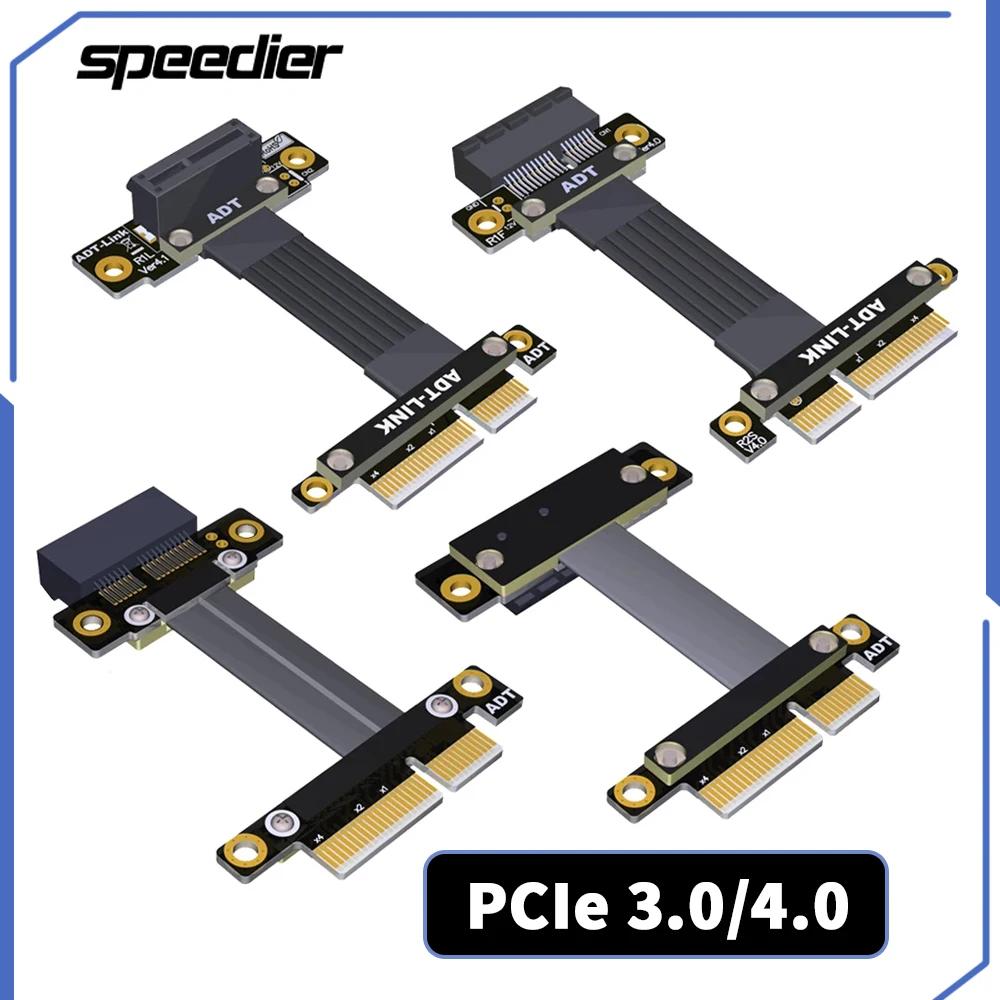 

PCIe 4.0 x4 to x1 Riser Cable Male to Female 3.0 x4 Network Card, RAID SSD, LAN, USB Cards,Extension Gen 4.0 Full Speed