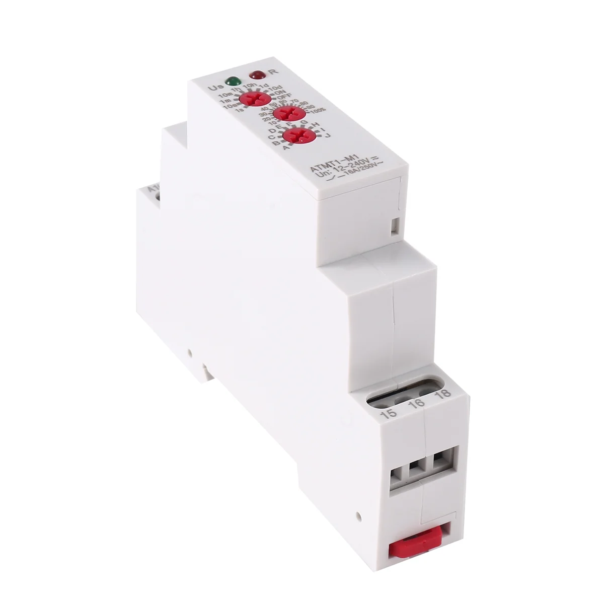 12-240VAC/DC Din Rail Type Time Delay Relay 16A/250VAC Multifunction Timer Relay with 10 Function Choices, ATMT1-M1