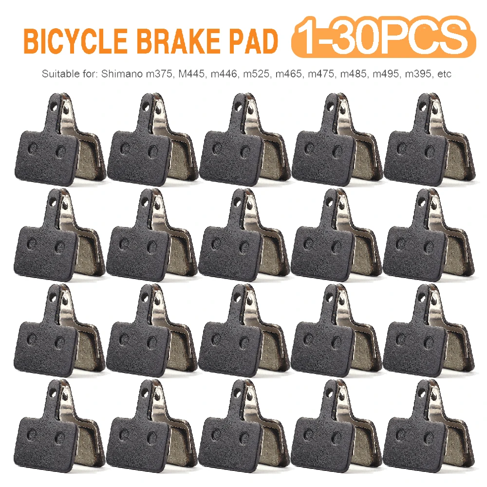 1-30Pairs MTB Road Bicycle Disc Brake Pads for SHIMANO M375 M445 M446 Resin Semi-Metallic Cycling Brake Pad Bicycle Parts