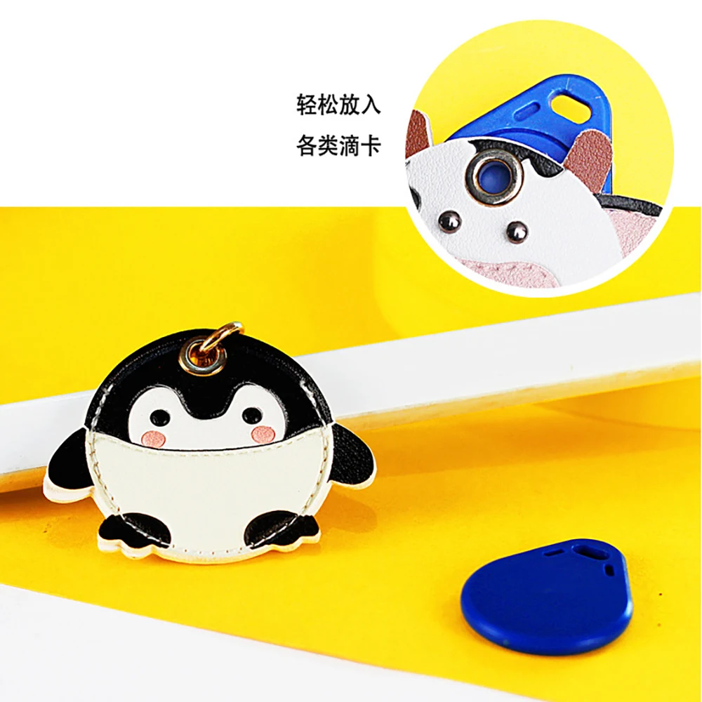 Leather Keychain Holder Case for Apple AirTag Cute Protective Air Tag Cover Keychain Ring Anti-Scratch Finder GPS Tracker Case