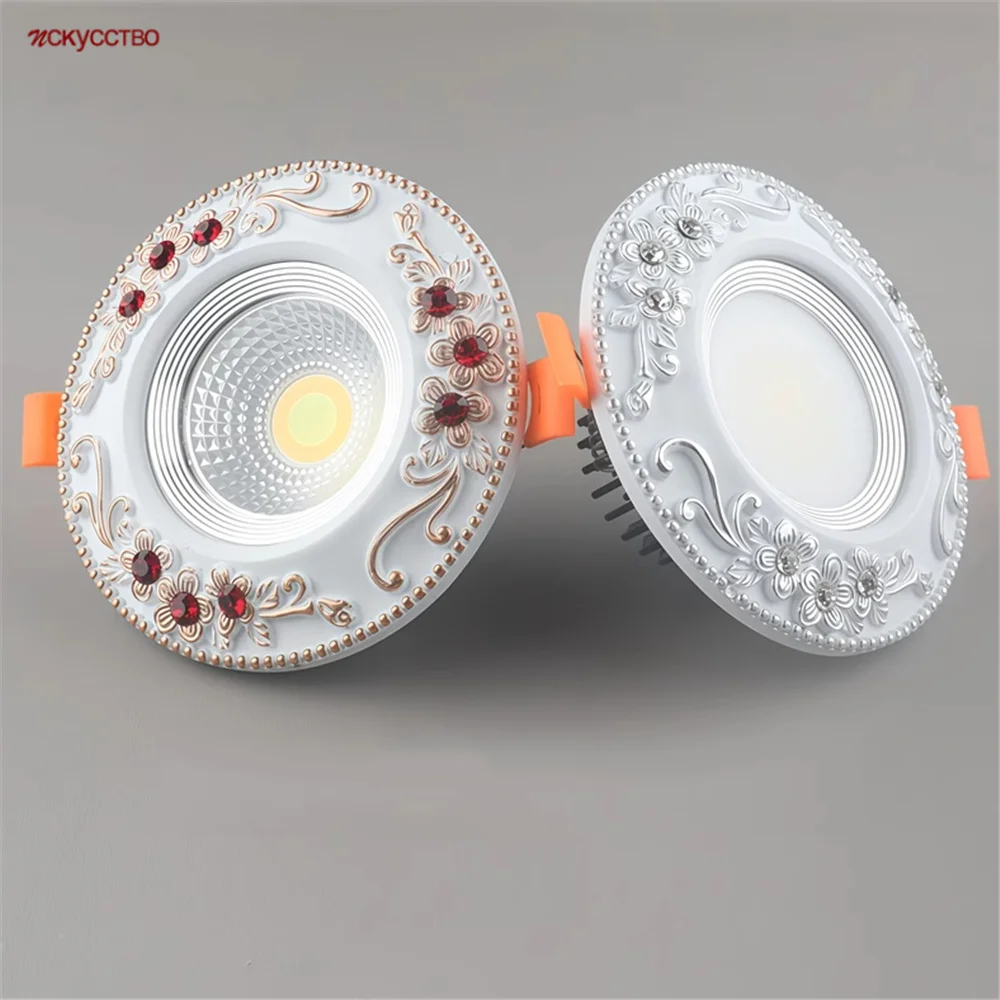 French Diamonds Resin Figure Led Downlight 220V 3W 5W 7W 10W Hotel Foyer Hallway House Decoration Recessed Ceiling Spot Lamp