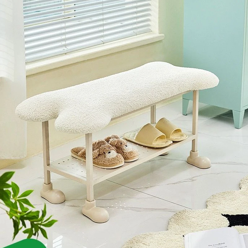 

Furniture Footrest Ottoman Creative Bone Bed Tail Stool Home Furniture Shoe Changing Stool Minimalist Designer Soft Bag Low Stoo