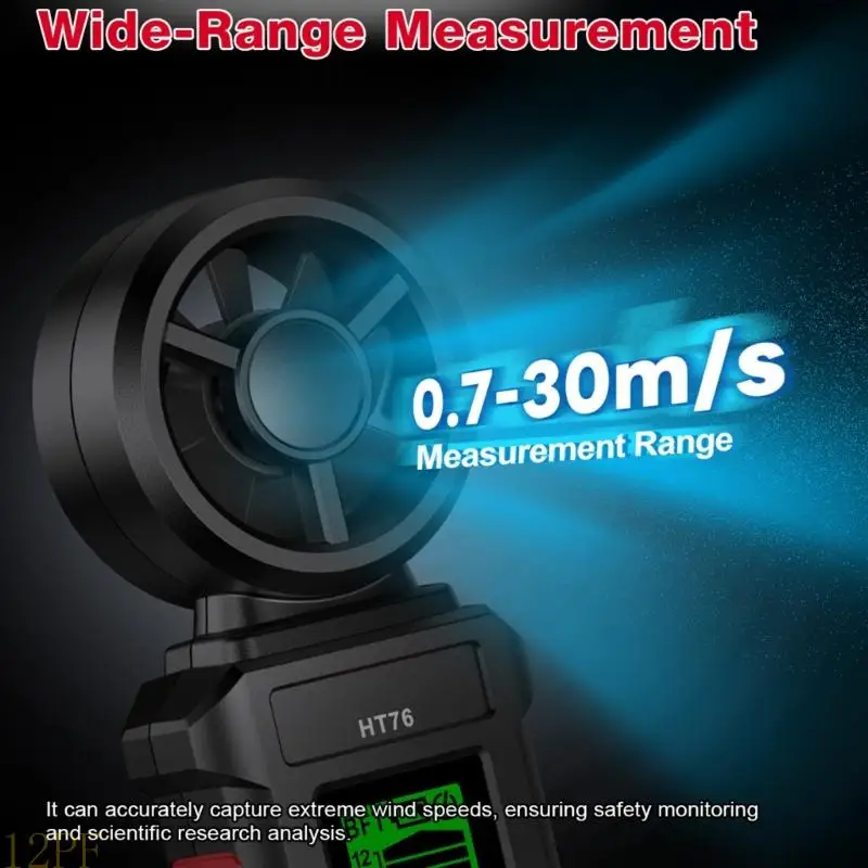 12PF Compacted Handheld Anemometer for Accurate Winds Measurement in Outdoor Activity and HVAC Systems