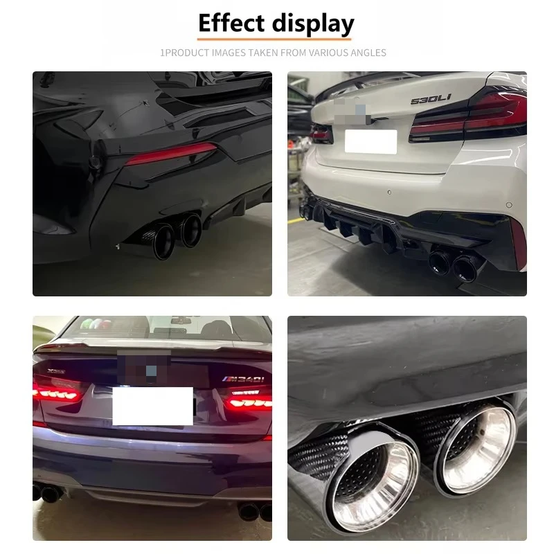 DEX Car Exhaust Tip For BMW 5 Series G30 G31 G38 M Power 4 Outlet High Quality Carbon Fiber SS304 Muffler Exhaust Pipe Tail Pipe