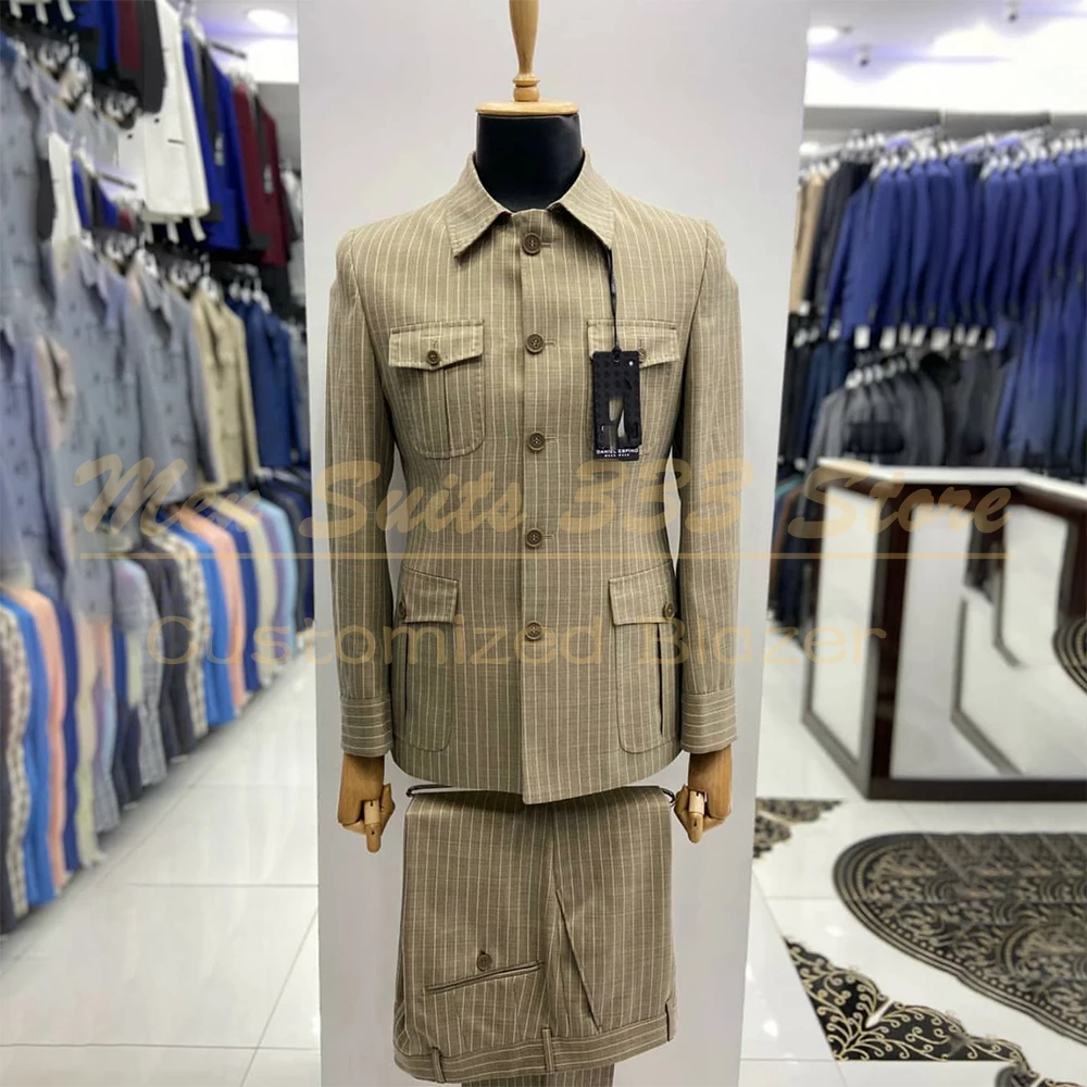 

Мужской деловой костюм: смарт-кэжуал, однобортный пиджак в тонкую полоску, классический крой, комплект из 2 предметов (пиджак и брюки), мужская одежда