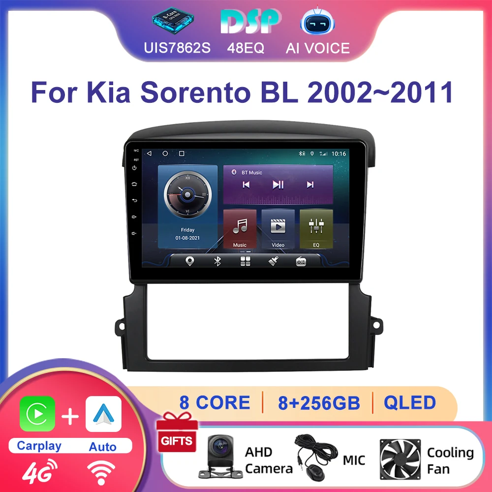 

9'' GPS Navigation Stereo Android Multimedia Carplay Auto Video Player Touch Screen Car Radio For Kia Sorento BL 2002~2011
