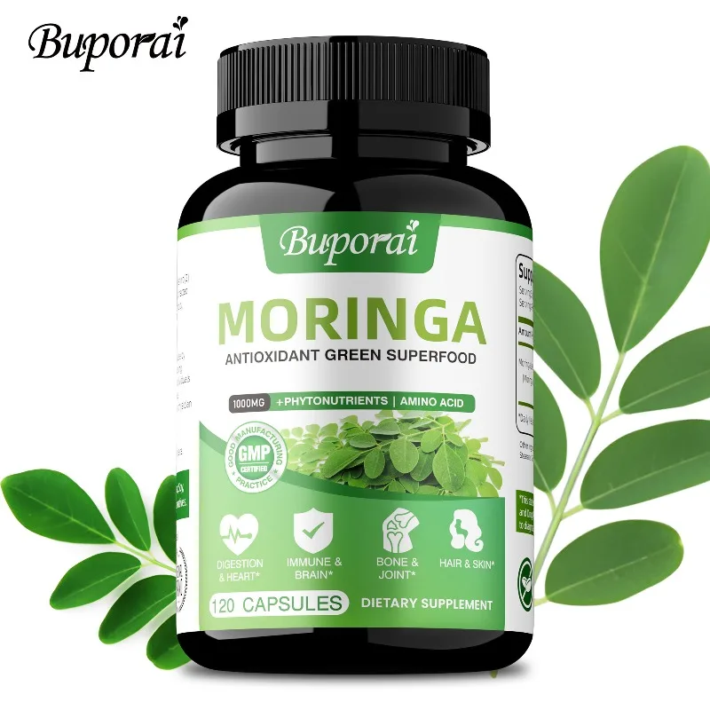 

Moringa Capsules - Helps Boost The Immune System, Reduce Inflammation, Maintain Bone Health, Increase Energy Levels