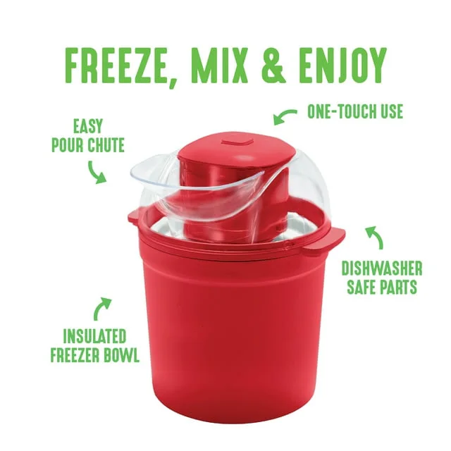 Healthy Ceramic Nonstick 1.5QT Express Ice Cream Maker, Red