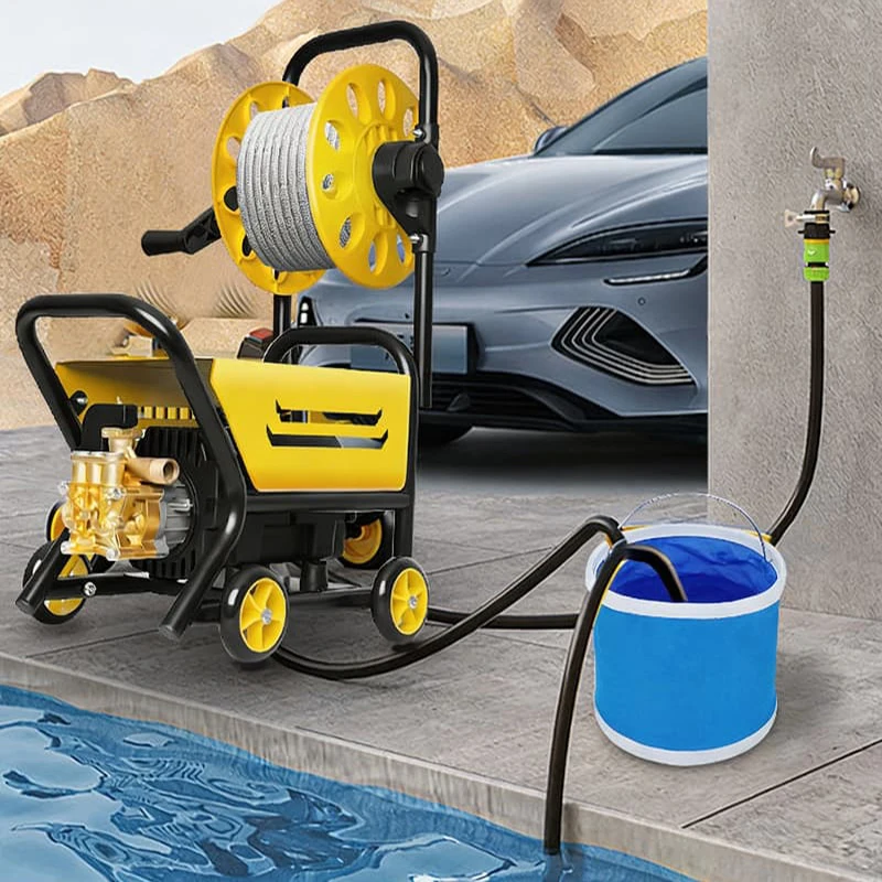 220V 1800W High Pressure Cleaner Portable Electric Washer 10m Hose 3 Spray Modes Auto Start Stop Car Washer for Home Car Floor