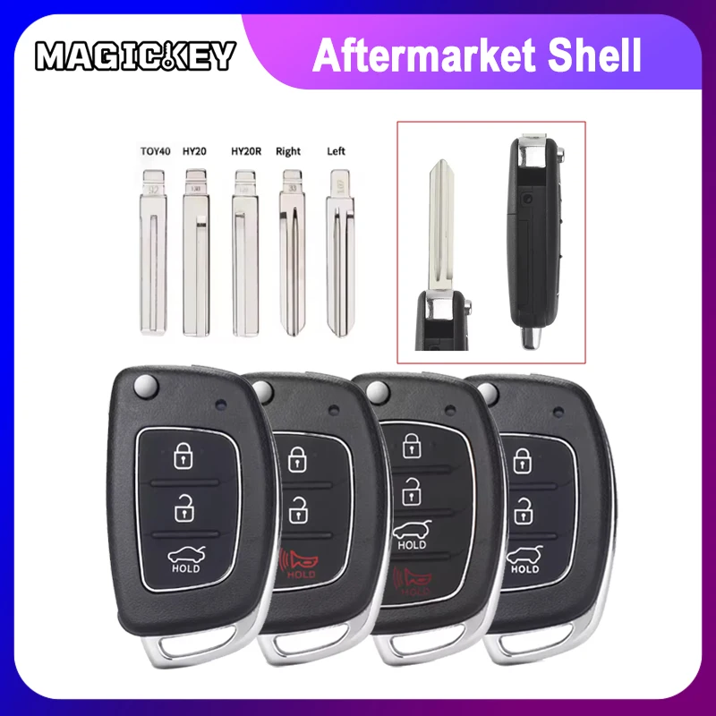 3 4 Bottons Car Key Case Fob Housing Key Shell for Hyundai IX35 I20 I45 I40 IX45 HB20 SANTA FE IX35 Tucson Solaris ELANTRA Verna