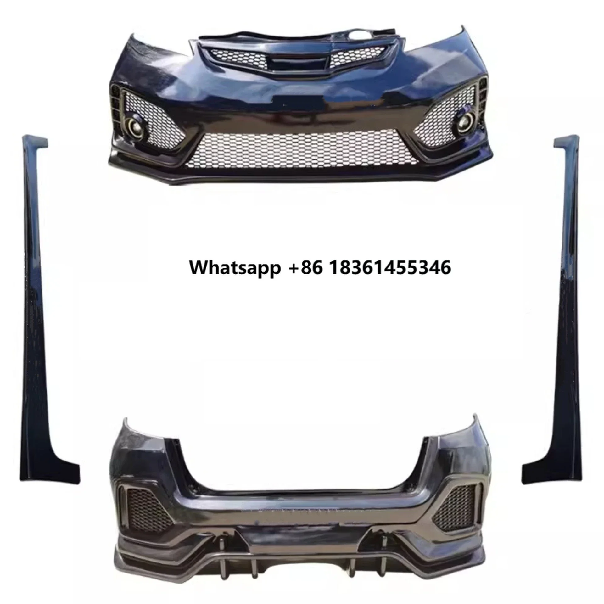 

for FIT JAZZ 2011-2013 Convert New Style Body Kit Auto Accessories Unpainted Front Rear Bumper Side Skirt