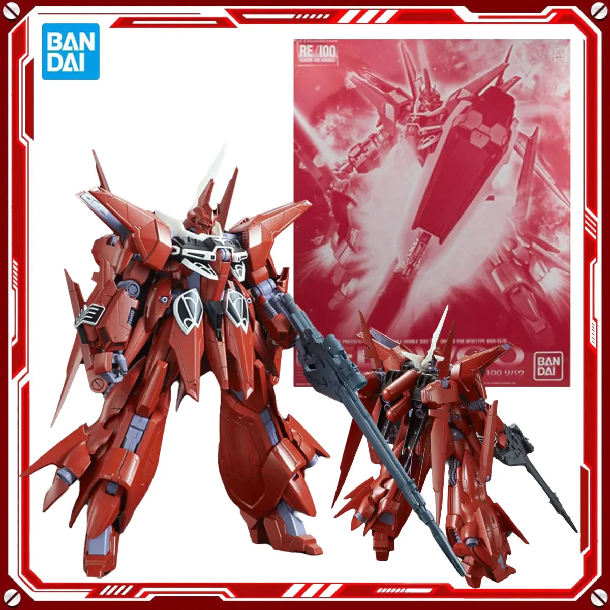 

Bandai Genuine gundam Anime Model Kits AMX-107R REBAWOO Toy RE 1/144 Action Figure Assembly Model Gift for Kid Christmas present