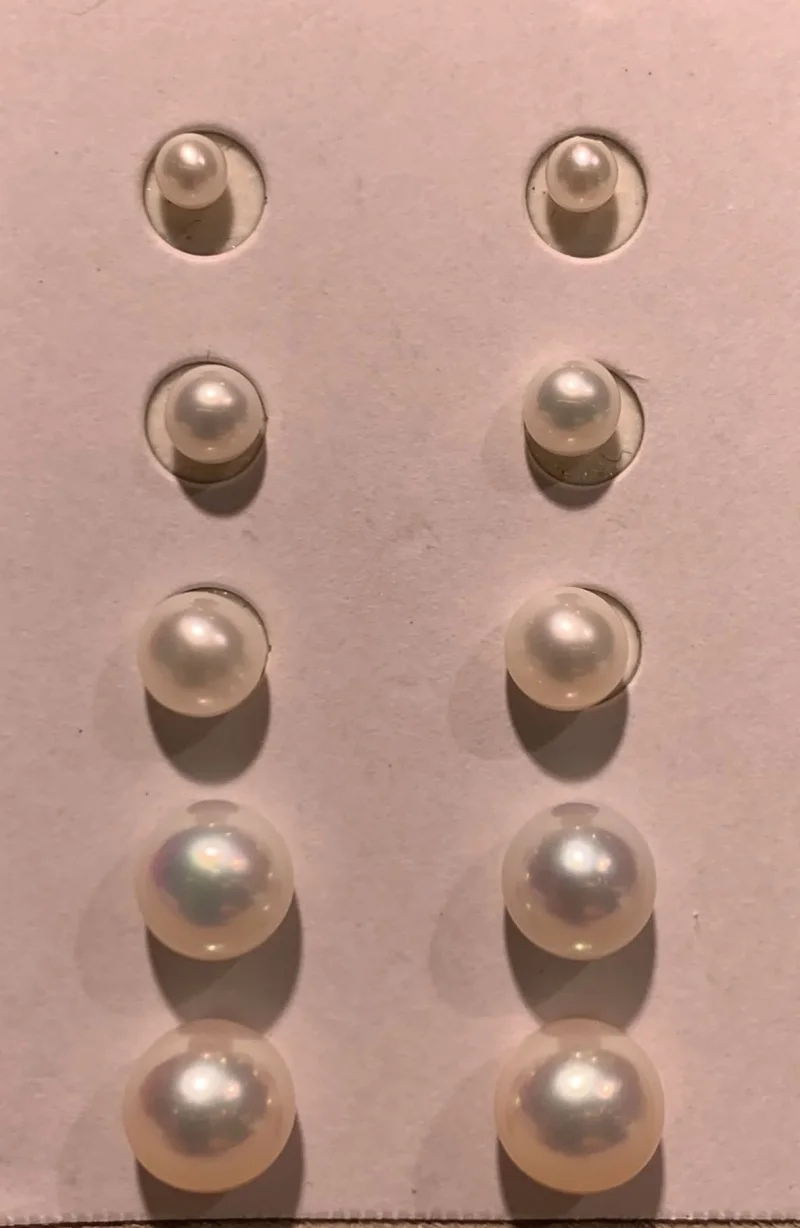 

AAA Natural Cultured Pearl White Round Loose Pearl Beads 5-10mm Half Hole Bulk Freshwater Pearl for Make Jewelry DIY