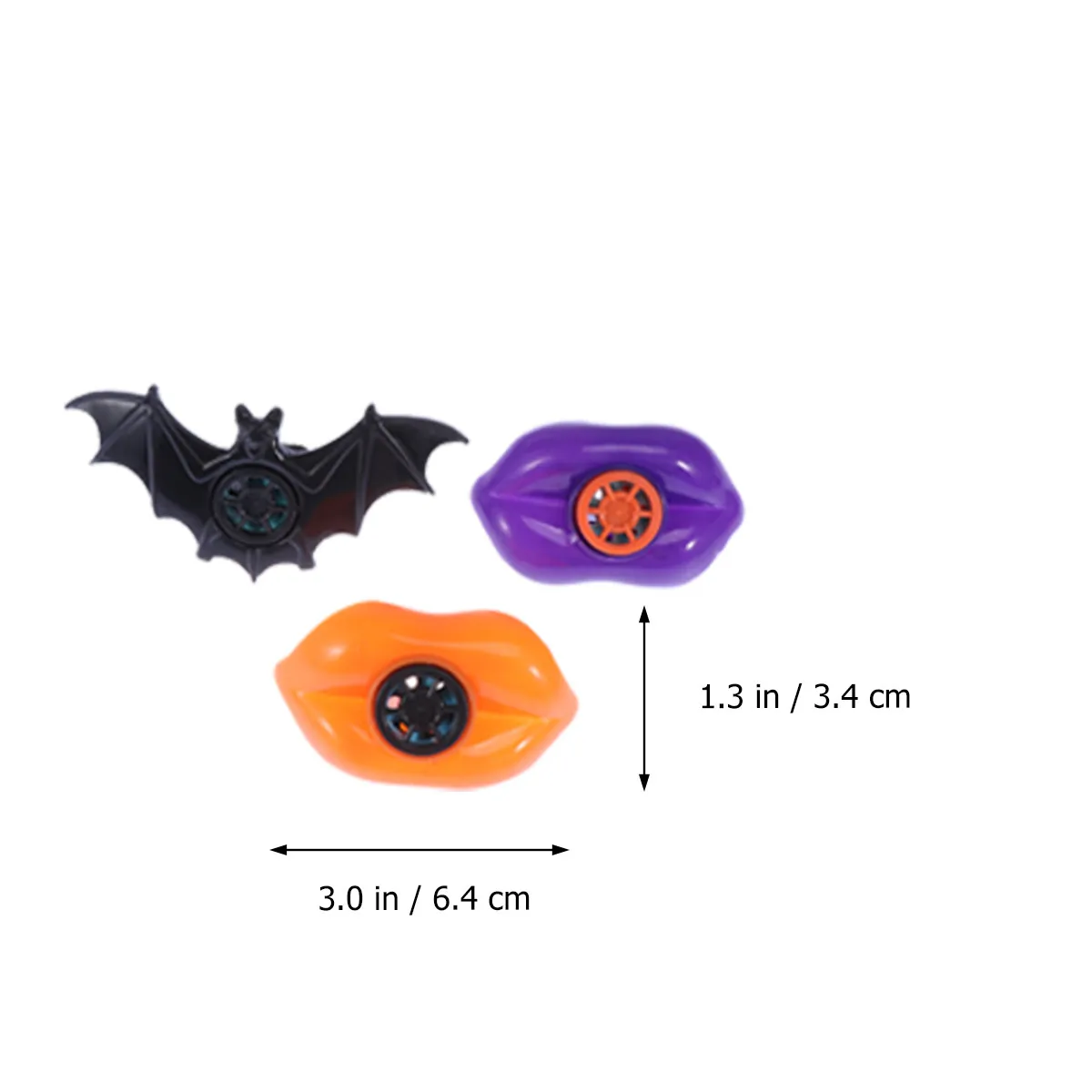 24Pcs Halloween Bat Lip Plastic Whistles Creative Party Favors for Kids Improve Music Fun Accessories
