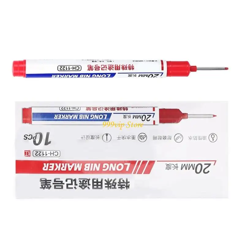 

C90C 20mm Long Nib Marker Quick-Drying Deep Hole Marker Pens Oil-Based Marker Pens Waterproof Marking Pen for Carpenter