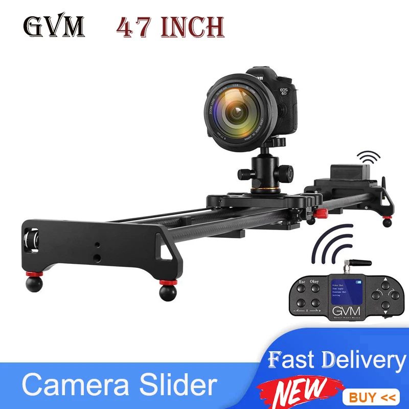 

GVM GT-120WD 47inch Motorized Dolly Camera Slider Track Dolly Video Stabilizer Rail Carbon Fiber Material for DSLR Camcorder