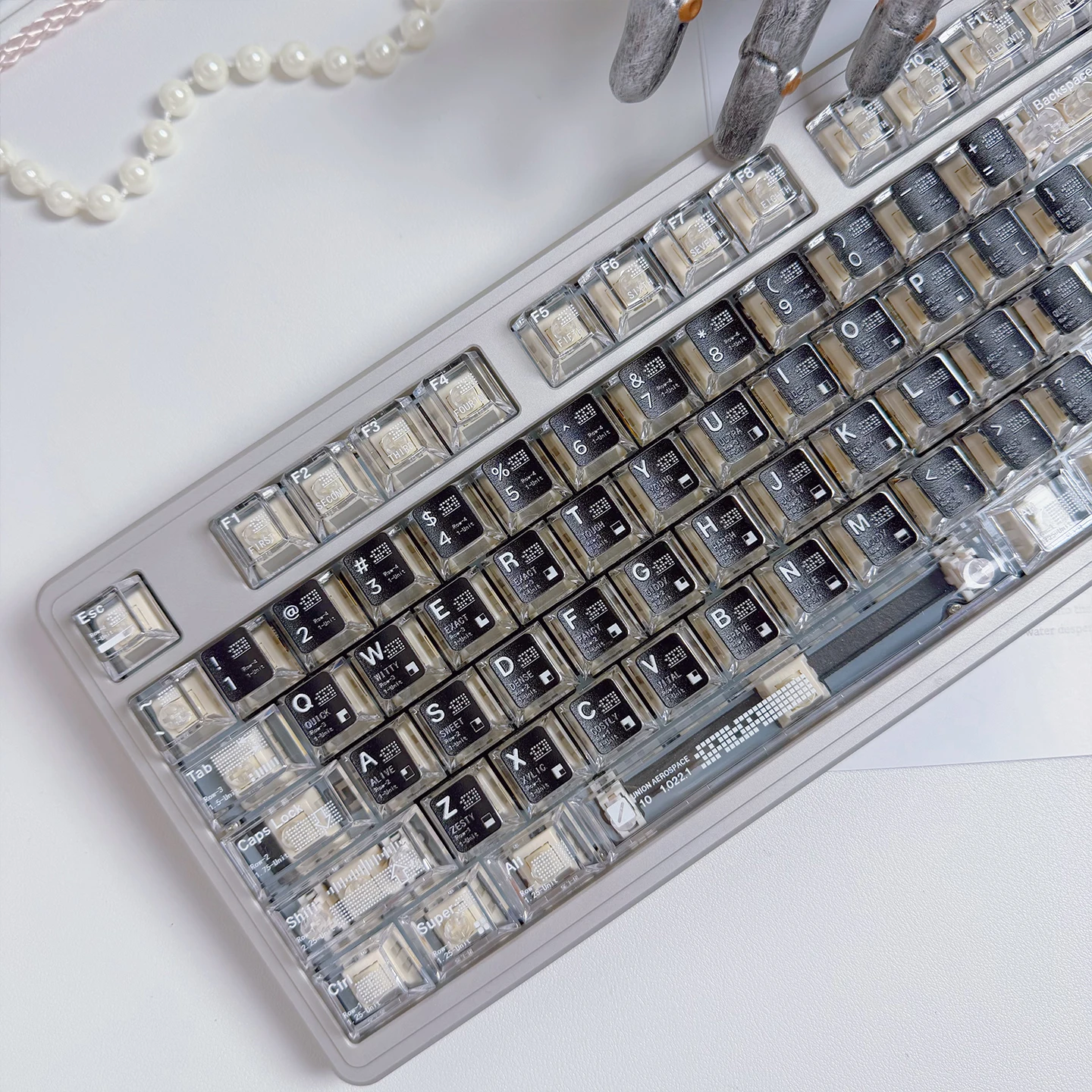 White Black Transparent Error Code Keycaps 127 Keys Cherry Profile PC DIY Custom Clear Keycap Set for MX Switches Gamer Keyboard