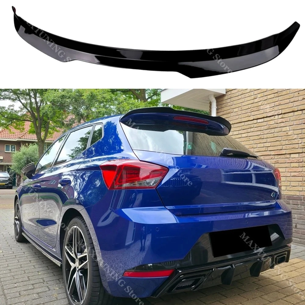 

Для Seat Ibiza FR/Стандарт MK5 5-дверный хэтчбек 2017-2024 задний спойлер на крышу крыло хвостовое крыло сплиттер отделка глянцевое УФ-пальто из АБС-пластика