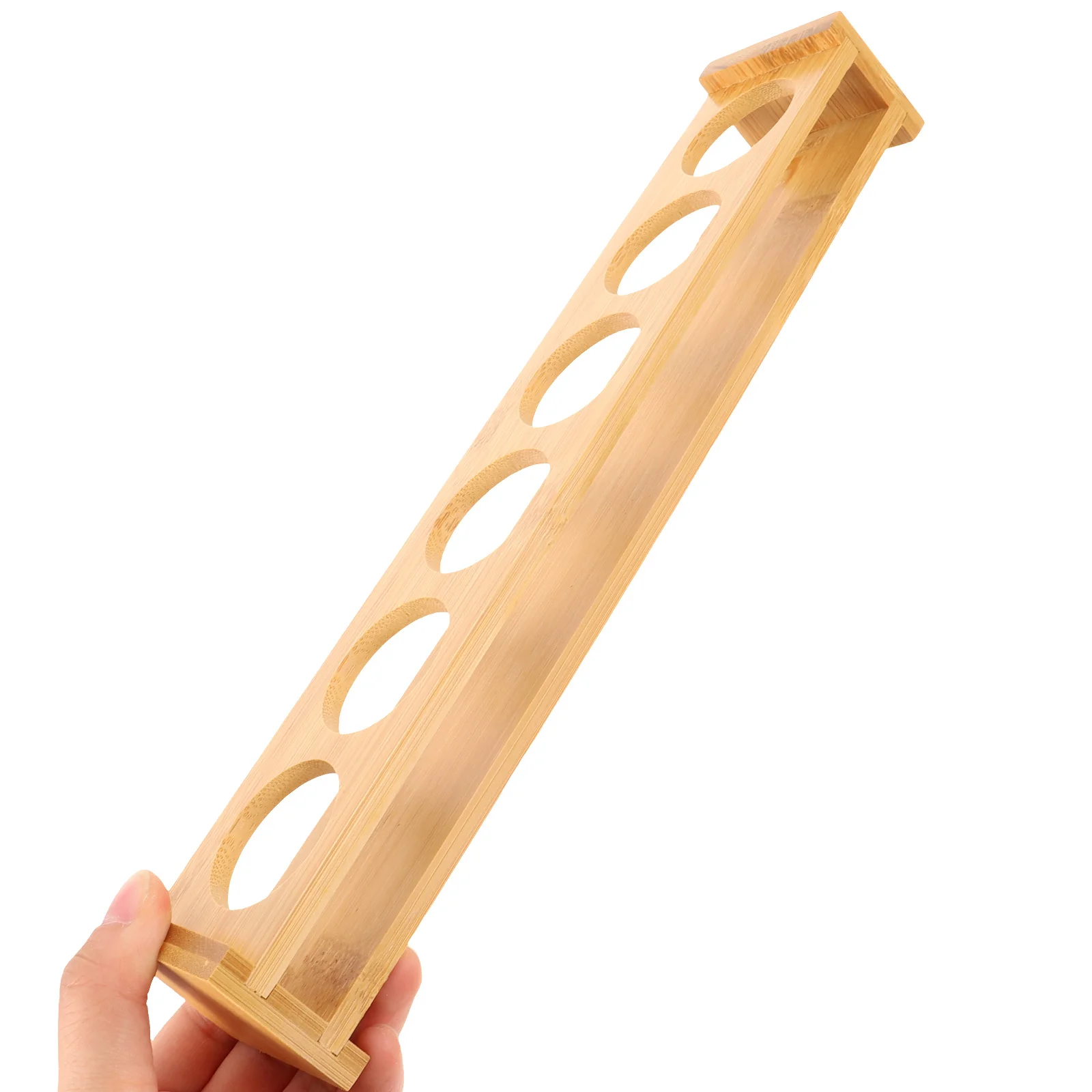 

1pc Wine Cup Rack 6 Holes Red Wine Rack Display Storage Organizer Beer Cup Holder Bamboo Style Coaster For Home Bar Restaurant