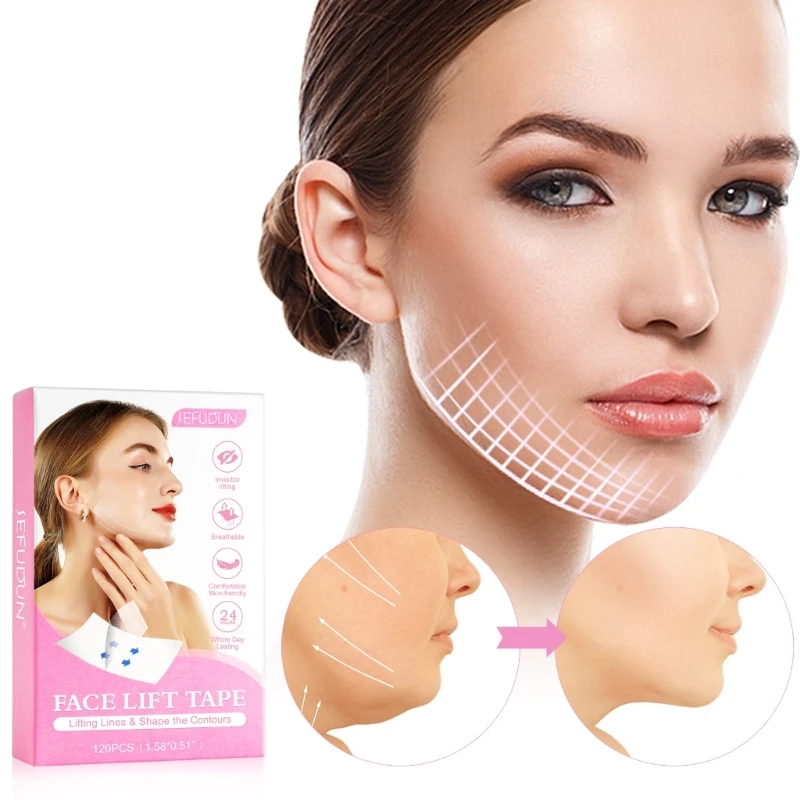120pcs Face Lift Tape Invisible Facelift Tape for Face Invisible  Makeup Face Lift Tools for Hide Double Chin
