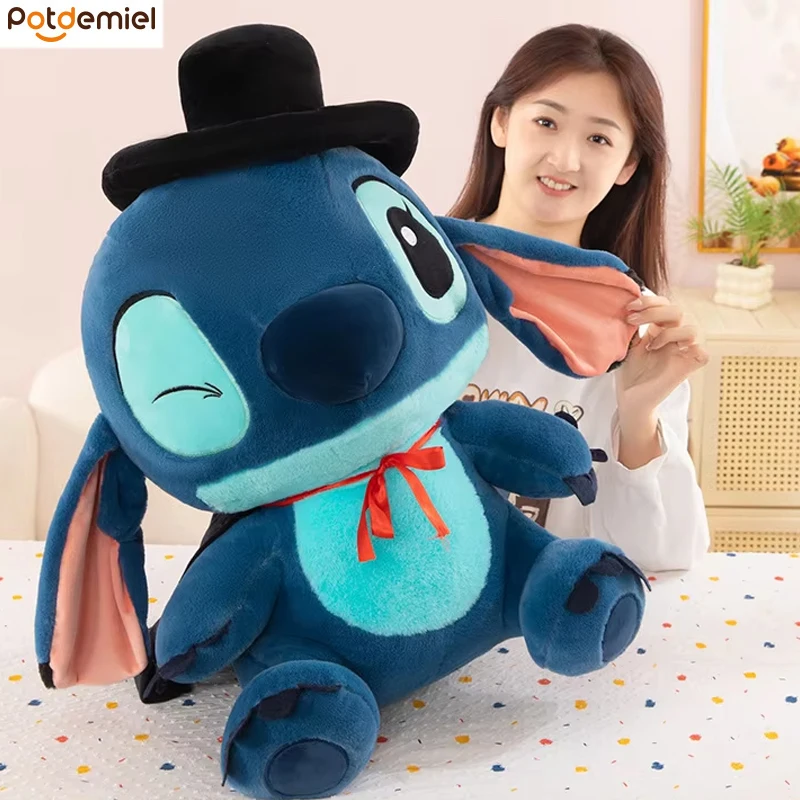 

Large Stitch Hat Magician Plush Toy Anime Plushie Doll Stitch Kawaii Soft Pillow Stuffed hug pillow Birthday Gift for Childrens