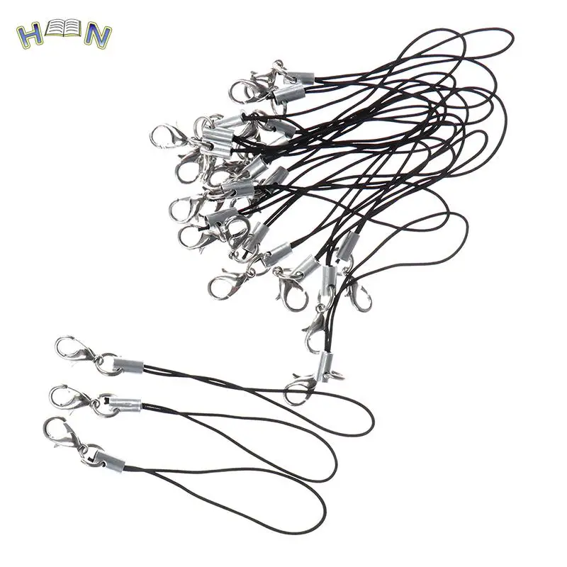 10pcs Nylon Wrist Strap Lanyard For Camera Cell Phone IPod USB Mp3 Mp4 Keychains Hooks Mobile phone Strap Keyring Key Ring