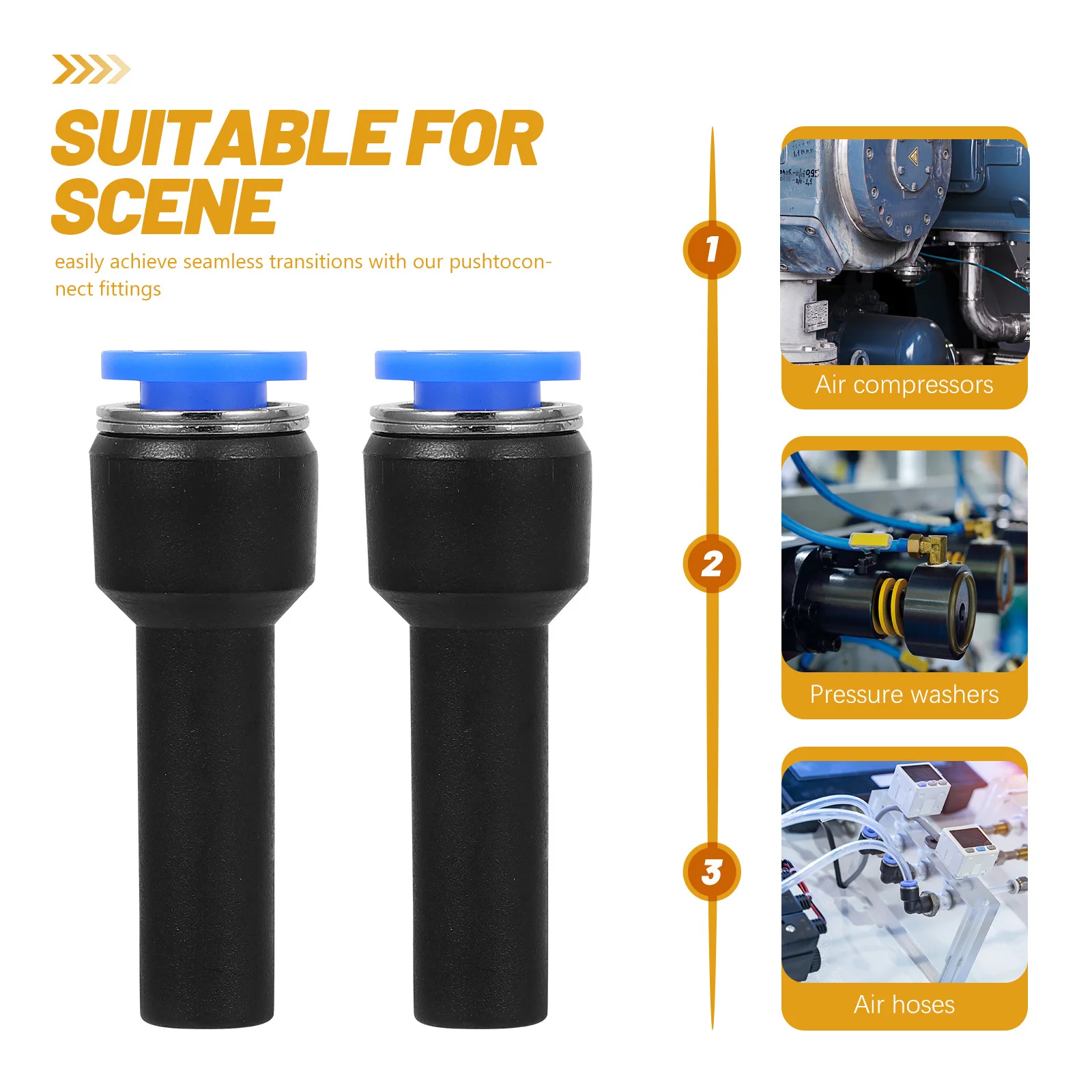 

5Pcs Quick Connect Air Hose Fittings Plastic Push to Connect Straight Pneumatic Connectors for Industrial Medical Use