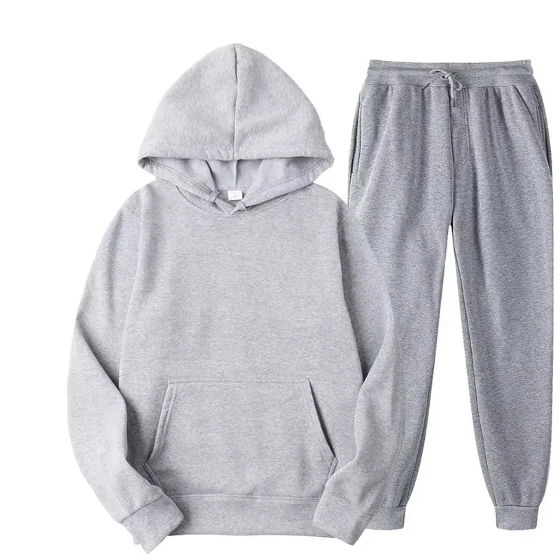 2026 Winter Eco-Friendly Soft Tracksuit Men's Set Long Sleeve Pullover Jogging Pants 2pcs Fitness Running Suits Sportswear Male view 4