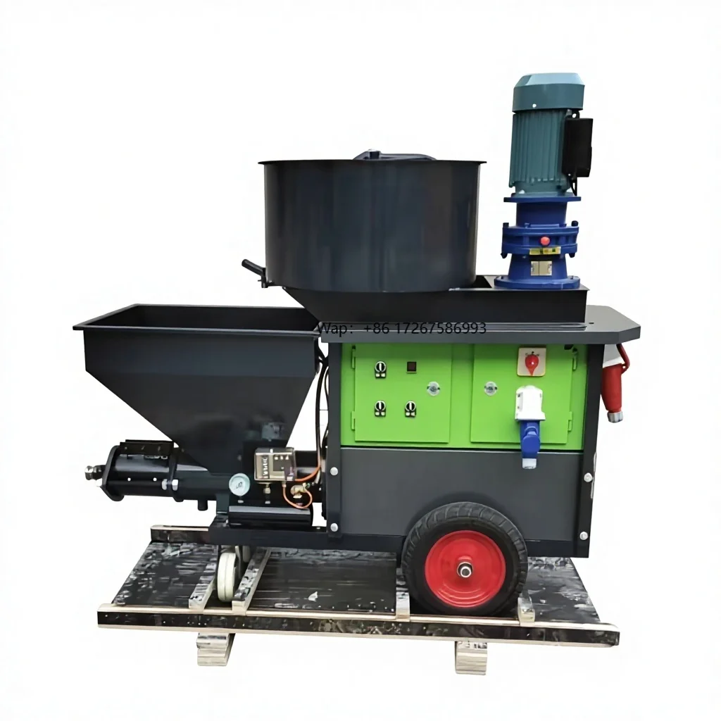 Electric and 220/380V Mortar Cement Sprayer with Pump for Construction Wall Spraying 8-12HP