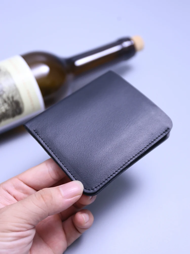 

2025 New Ultra-Thin Leather Wallet Soft Cowhide ort Billfold for Youth Student Cact Money Holder Korean Sle