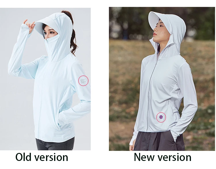 TRVLWEGO Sommer Frauen Männer Angeln Hemd UV Proof Mantel Schnell Trocknend Dünne Sonnencreme UPF50 + Outwear Mit Kapuze Radfahren Strand Kleidung – Detail 6