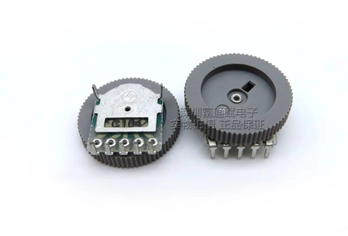 10PCS 16×3MM Dial Gear Potentiometer Dual C50K C100K Dial 360 ° Adjustment Encoder C503 C104 5-Pin