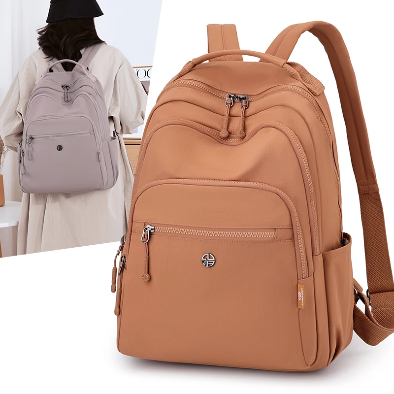 2026 New Fashion Oxford Cloth Double Shoulder Bag Women Casual Lightweight Commuting Backpack Large Capacity Travel Computer ...
