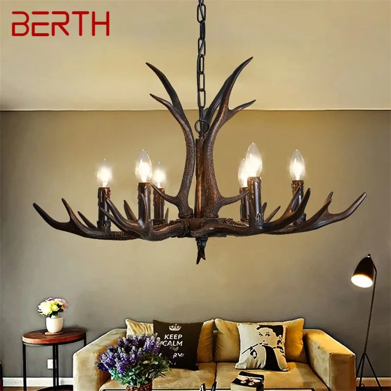 

BERTH Nordic Antler Pendant Lights Creative Hanging LED Lamps for Ceiling Decor Home Dining Room Aisle