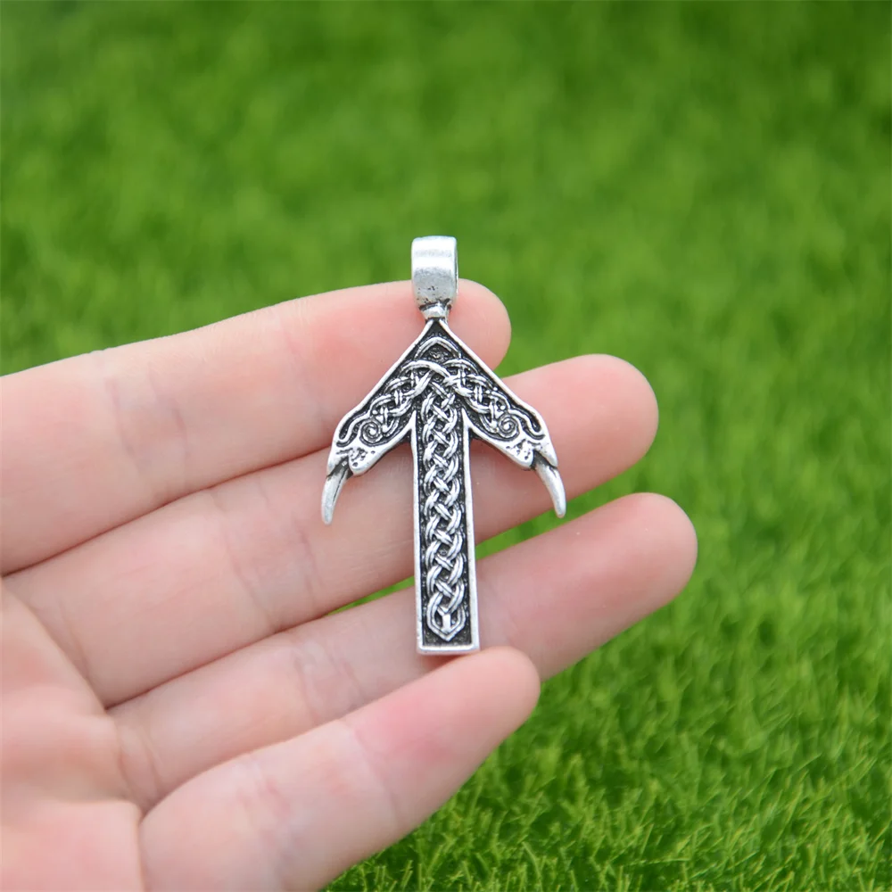 Norse Runes Jewelry Teiwaz Victory Masculine God Warrior Rune Amulet Odin Raven Talisman Pendant Men Necklace