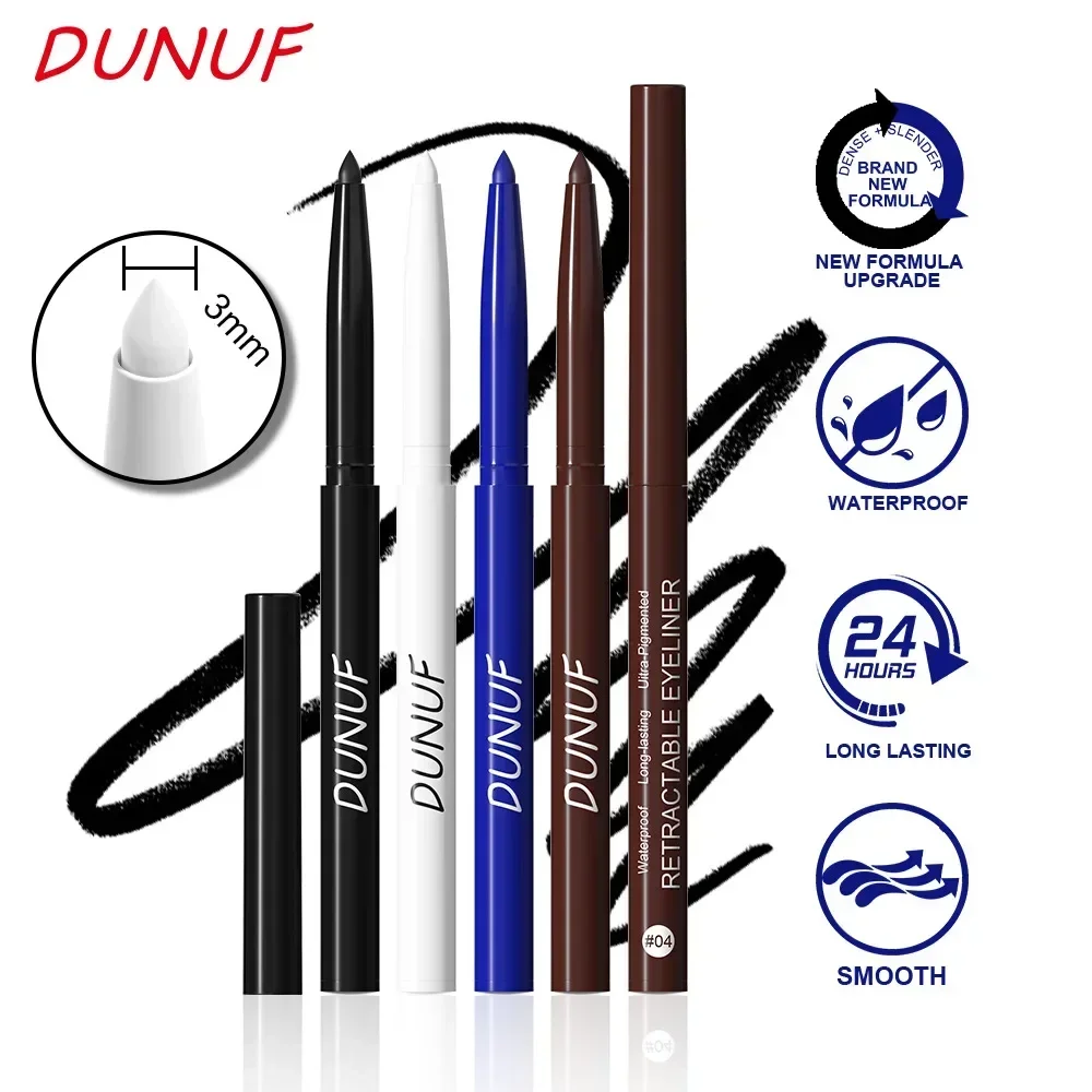 DUNUF Eyeliner Pencil Smooth Waterproof Eyeliner Gel Long-lasting Blue Black Brown Soft Easy Wearing Eyeliner Pen New