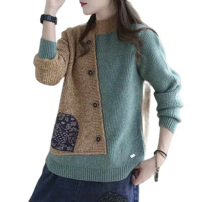 

2024 New Knitwear Keep Warm Ladies Jacket Woman Autumn And Winter Short Coat Female Long Sleeve Loose Sweater Z156