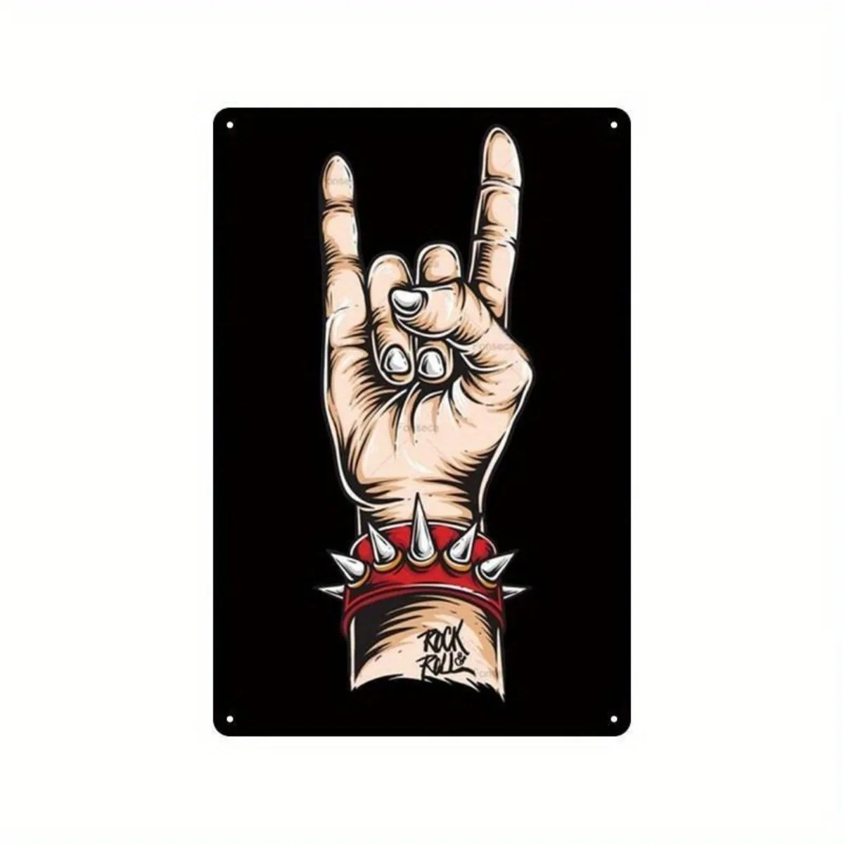 

1pc Vintage Rock Music Poster Tin Sign, Black Retro Style,Easy to Hang, for Home, Office, Bar, Cafe, Garage Decor 16x12inch