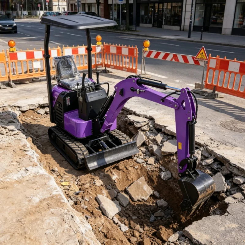1.5 Ton Diesel Mini Crawler Excavator Electric Start with Quick Hitch for Farming Gardening Construction Work