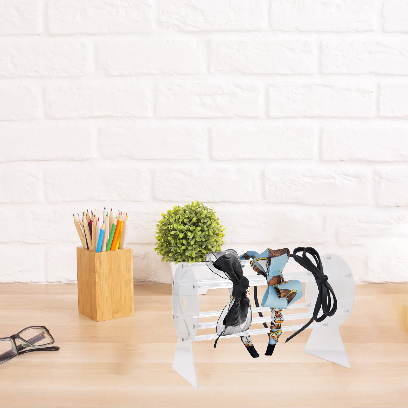 

Hair Hoops Holder Acrylic Headbands Display Rack Organizer Stand Smooth Surface No Scratch Ideal for Daily Use Dressing Table