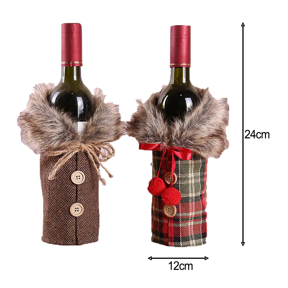 Festive Wine Bottle Decoration Holiday Wine Bottle Cover Bright Colors Cute Design Perfect For Home Table Decoration