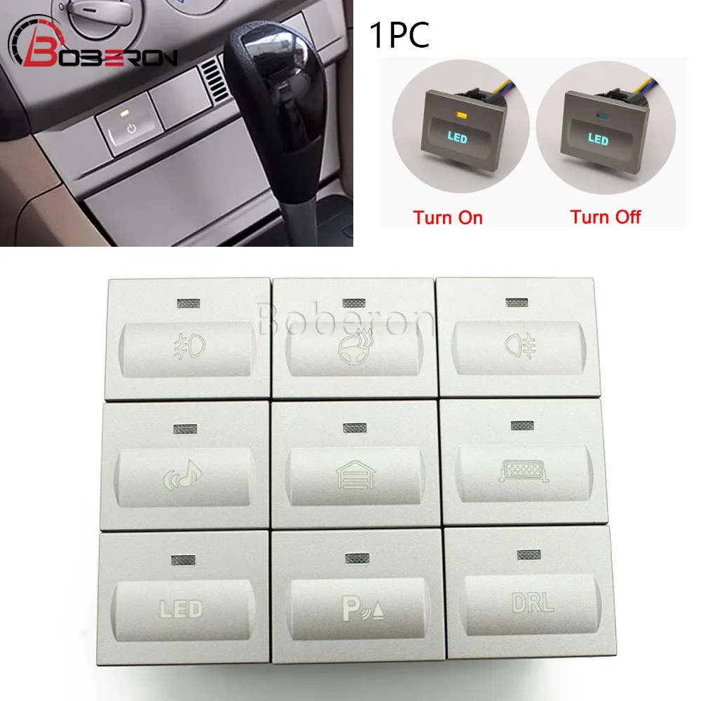 Para Ford Focus 2 2004-2010 mk2 Transit 1 pieza luz LED plateada para coche DRL foco de potencia lámpara antiniebla botón de interruptor de garaje con cable