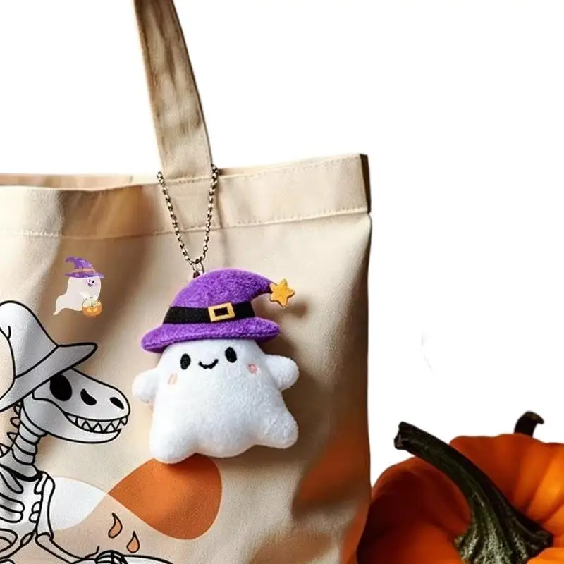 Halloween-Plüsch-Schlüsselanhänger für Damen, Kürbis, Geist, Fledermaus, Hexenhut, Trick or Treat, Cartoon-Taschenanhänger, Partygeschenke, Schlüsselanhänger-Accessoire – Detail 15