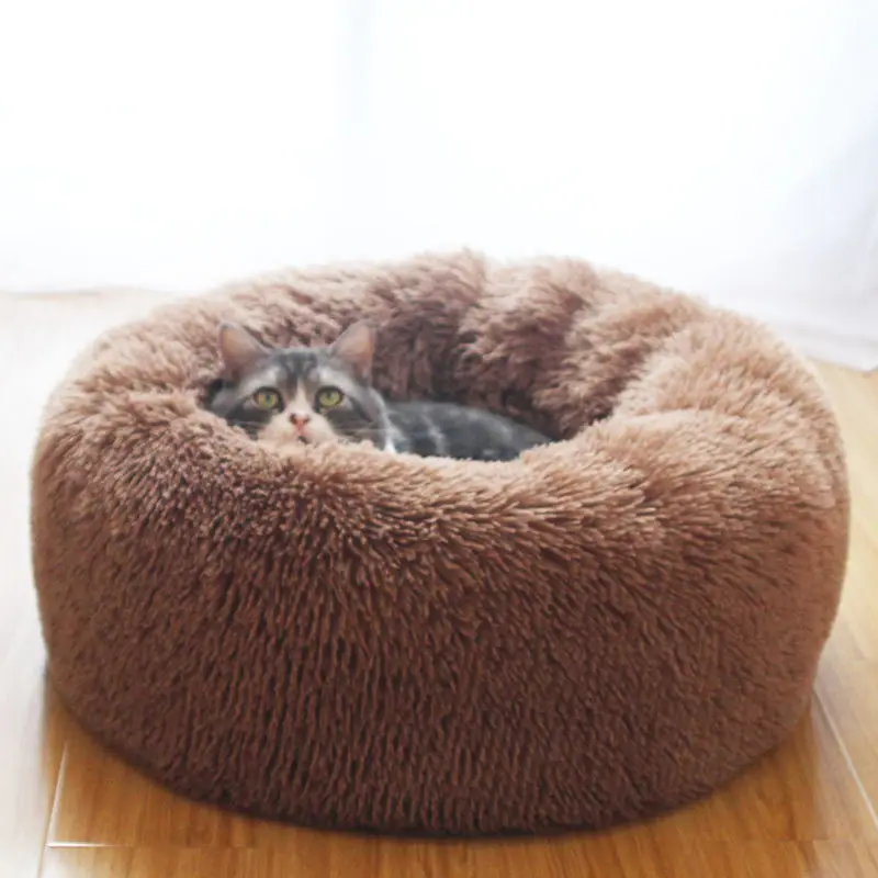 

Pet Cat Bed Kennel Super Warm Cozy Plush Round Removable Washable Mat Dog Bed Pet Supplies