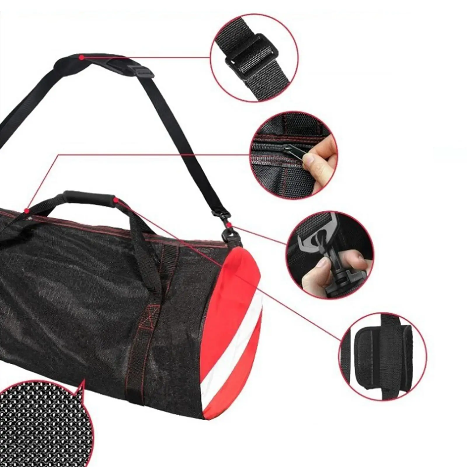 

Dive Duffel Mesh Storage Bag Equipment Organizer Lightweight Waterproof Carrier for Outdoor Swimming Scuba