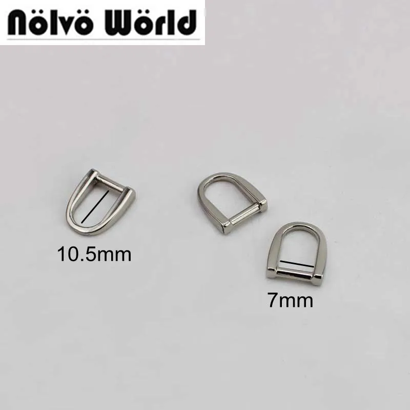 

100pcs 7X10.5mm Polished Silver Welded Arch Ring Zipper Slider Hanger,DIY Purse Bag Belt Handbag Zip D shaped Ring Connector