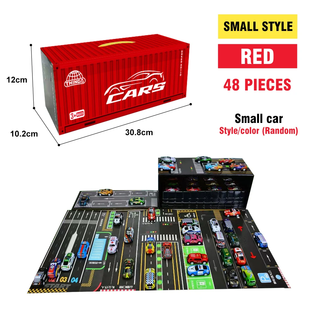 

Inertia Racing Set 48 Pull-Back Mini Cars Mini Toy Car Realistic Model Set Desktop Decoration Boys Birthday Holiday Gifts