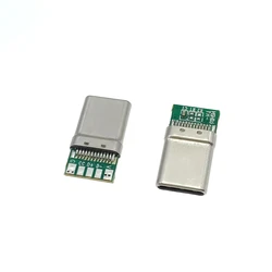 5PCS USB 3.1 Type-C CTOCPD 20W plug Connector 5Pin Male Receptacle Adapter to Solder Wire & Cable High Current Support PCB Board
