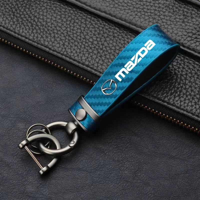 

Car Carbon Fiber Style Keychain Microfiber Leather Key Chain For Mazda 3 6 Atenza Protege Cx9 Cx7 Cx5 Rx8 Rx7 Mx5 Speed Axela