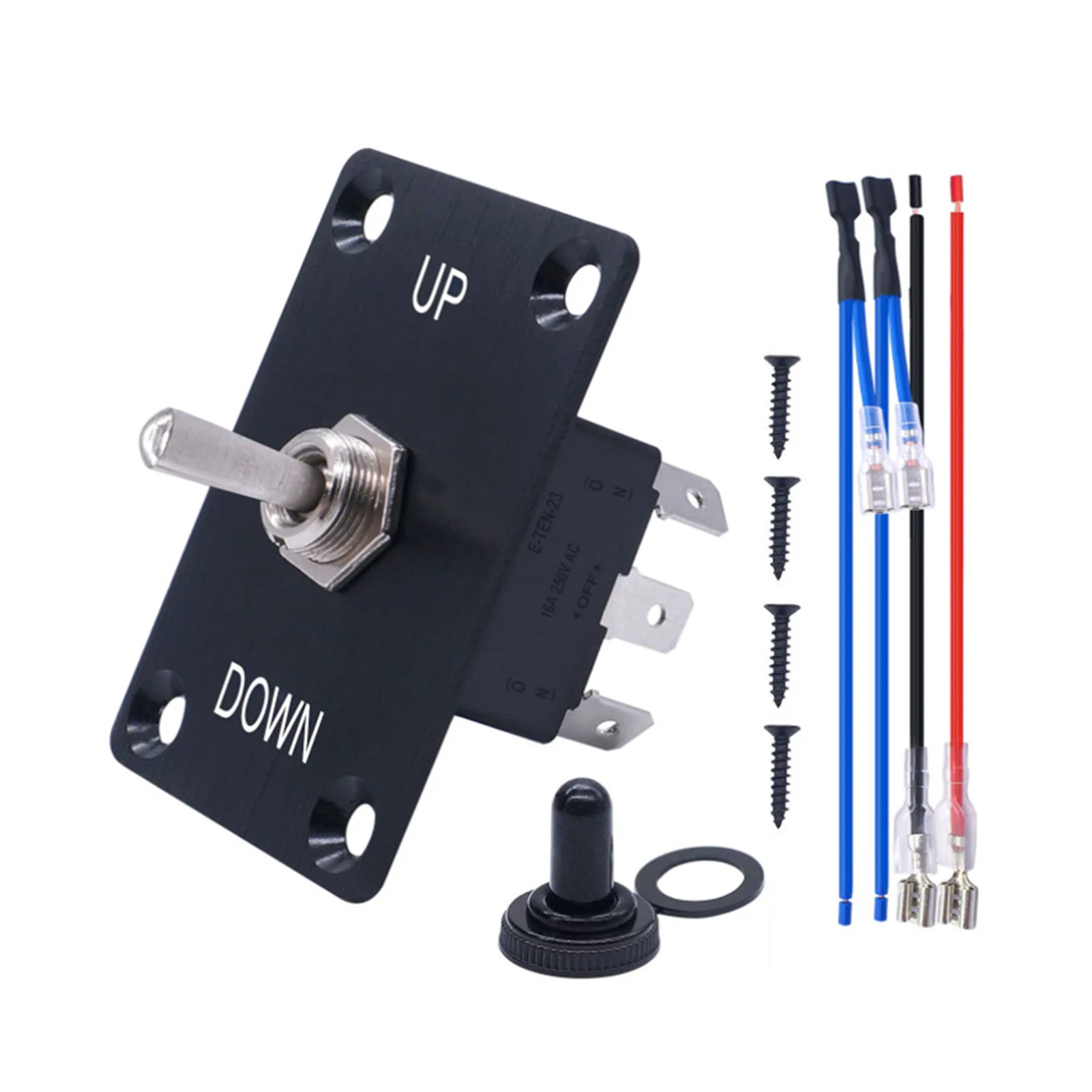 ABS Momentary 6 Pin 3 Position Panel Toggle Switch Switch With Panel/Wires/Cap Easy Installation